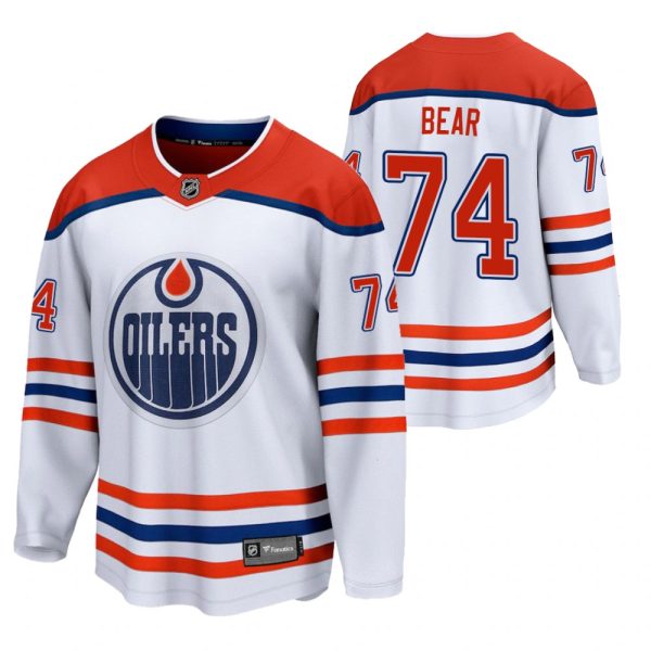 Herren Edmonton Oilers Eishockey Trikot Ethan Bear #74 2021 Reverse Retro Weiß Special Edition